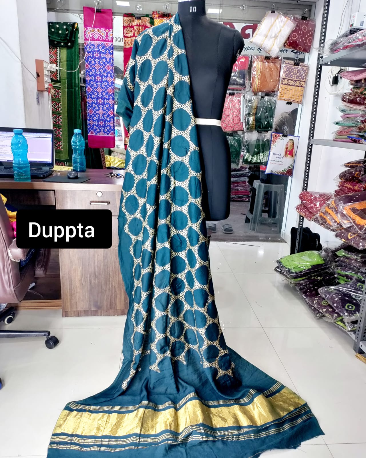 Lagadi Patta Chanderi Silk Designer Dupatta Wholesale Shop In Surat
